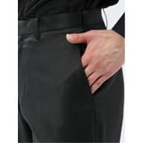 光沢ウール混 スリムフィット 2ボタン3ピーススーツ 黒無地 | TAKA-Q MEN | 詳細画像14 