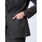 光沢ウール混 スリムフィット 2ボタン3ピーススーツ ストライプグレー | TAKA-Q MEN | 詳細画像7