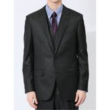 光沢ウール混 スリムフィット 2ボタン3ピーススーツ 千鳥黒 | TAKA-Q MEN | 詳細画像4