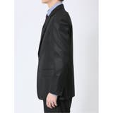 光沢ウール混 スリムフィット 2ボタン3ピーススーツ 千鳥黒 | TAKA-Q MEN | 詳細画像5