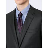 光沢ウール混 スリムフィット 2ボタン3ピーススーツ 千鳥黒 | TAKA-Q MEN | 詳細画像7