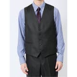 光沢ウール混 スリムフィット 2ボタン3ピーススーツ 千鳥黒 | TAKA-Q MEN | 詳細画像9