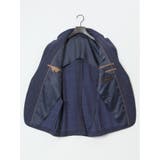 光沢ウール混 スリムフィット 2ボタン3ピーススーツ チェック紺 | TAKA-Q MEN | 詳細画像13 