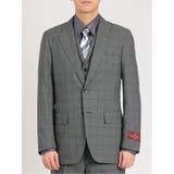 シルク混ウール レギュラーフィット 2ボタン3ピーススーツ チェックグレー | TAKA-Q MEN | 詳細画像4