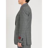 シルク混ウール レギュラーフィット 2ボタン3ピーススーツ チェックグレー | TAKA-Q MEN | 詳細画像5