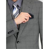 シルク混ウール レギュラーフィット 2ボタン3ピーススーツ チェックグレー | TAKA-Q MEN | 詳細画像7
