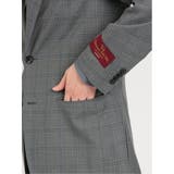 シルク混ウール レギュラーフィット 2ボタン3ピーススーツ チェックグレー | TAKA-Q MEN | 詳細画像8