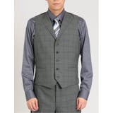 シルク混ウール レギュラーフィット 2ボタン3ピーススーツ チェックグレー | TAKA-Q MEN | 詳細画像9