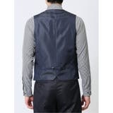 光沢ウール混 スリムフィット 2ボタン3ピーススーツ ドビー紺 | TAKA-Q MEN | 詳細画像10 