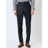 光沢ウール混 スリムフィット 2ボタン3ピーススーツ ドビー紺 | TAKA-Q MEN | 詳細画像11 