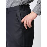 光沢ウール混 スリムフィット 2ボタン3ピーススーツ ドビー紺 | TAKA-Q MEN | 詳細画像13 