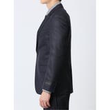 光沢ウール混 スリムフィット 2ボタン3ピーススーツ ドビー紺 | TAKA-Q MEN | 詳細画像5 