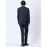 ウール混 レギュラーフィット 2ボタン2ピーススーツ チェック紺 | TAKA-Q MEN | 詳細画像3