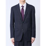 ウール混 レギュラーフィット 2ボタン2ピーススーツ チェック紺 | TAKA-Q MEN | 詳細画像5