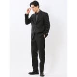 ウールナイロン レギュラーフィット 2ボタン2ピーススーツ 黒 | TAKA-Q MEN | 詳細画像1 