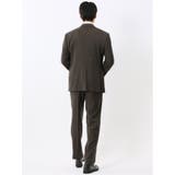 メリノウール混ストレッチ レギュラーフィット 2ボタン2ピーススーツ 茶 | TAKA-Q MEN | 詳細画像3