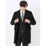 05黒 | ウール混 チェスターコート 無地黒 | TAKA-Q MEN