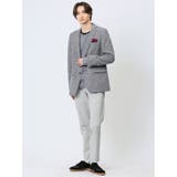 ストレッチニット スリムフィット 2ボタンジャケット シロ×クロ | TAKA-Q MEN | 詳細画像5 