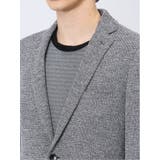 ストレッチニット スリムフィット 2ボタンジャケット シロ×クロ | TAKA-Q MEN | 詳細画像9 