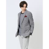 07白黒 | ストレッチニット スリムフィット 2ボタンジャケット シロ×クロ | TAKA-Q MEN