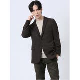 35こげ茶 | ストレッチニット スリムフィット 2ボタンジャケット こげ茶 | TAKA-Q MEN