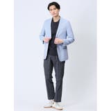 ホップサック スリムフィット 2ボタンジャケット サックス | TAKA-Q MEN | 詳細画像10