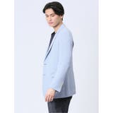 ホップサック スリムフィット 2ボタンジャケット サックス | TAKA-Q MEN | 詳細画像2