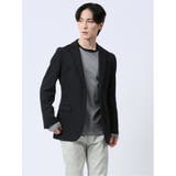 75紺 | ストレッチニット スリムフィット 2ボタンジャケット 紺 | TAKA-Q MEN