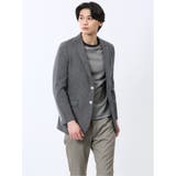 75紺 | からみニット スリムフィット 2ボタンジャケット 紺 | TAKA-Q MEN