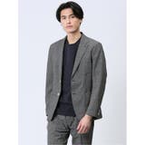 05黒 | 軽量 スリムフィット 2ボタンジャケット プリント黒(セットアップ可能) | TAKA-Q MEN