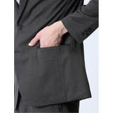 デニム調 スリムフィット 2ボタンジャケット 黒(セットアップ可能) | TAKA-Q MEN | 詳細画像9