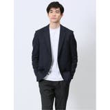 75紺 | 軽量メッシュ レギュラーフィット 2ボタンジャケット 紺(セットアップ可能) | TAKA-Q MEN
