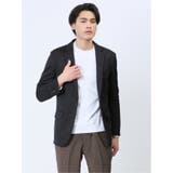 75紺 | ストレッチジャージ スリムフィット 2ボタンジャケット ストライプ紺 | TAKA-Q MEN