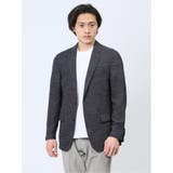 からみ調 スリムフィット 2ボタンジャケット 組織黒 | TAKA-Q MEN | 詳細画像1 