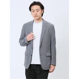 からみ調 スリムフィット 2ボタンジャケット 組織グレー | TAKA-Q MEN | 詳細画像1