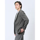 軽量メッシュ スリムフィット 2ボタンジャケット チェックグレー | TAKA-Q MEN | 詳細画像2