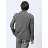 軽量メッシュ スリムフィット 2ボタンジャケット チェックグレー | TAKA-Q MEN | 詳細画像3