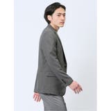 軽量メッシュ スリムフィット 2ボタンジャケット チェックグレー | TAKA-Q MEN | 詳細画像4