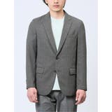 軽量メッシュ スリムフィット 2ボタンジャケット チェックグレー | TAKA-Q MEN | 詳細画像5