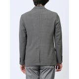 軽量メッシュ スリムフィット 2ボタンジャケット チェックグレー | TAKA-Q MEN | 詳細画像7