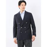 75紺 | マルゾット ウール レギュラーフィット ダブル ブレザー 紺 | TAKA-Q MEN