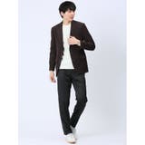 ダブルラッセルニット スリムフィット 2ボタンジャケット 茶 | TAKA-Q MEN | 詳細画像10 