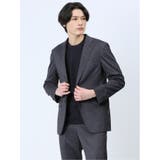 06グレー | プリントポンチジャージ レギュラーフィット 2ボタンジャケット | TAKA-Q MEN