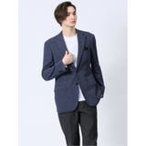 ITALY 綿100%メッシュ レギュラーフィット 2ボタンジャケット 青 | TAKA-Q MEN | 詳細画像1