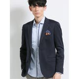75紺 | ストレッチウール混モクロディー スリムフィット2ボタンジャケット | TAKA-Q MEN