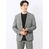 04グレー | クロスストレッチ スリムフィット 2ボタンジャケット | TAKA-Q MEN