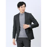 04グレー | クロスストレッチ裏起毛 スリムフィット 2ボタンジャケット | TAKA-Q MEN