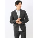 05黒 | クロスストレッチ スリムフィット 2ボタンジャケット | TAKA-Q MEN