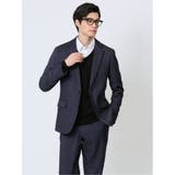 75紺 | クロスストレッチ スリムフィット 2ボタンジャケット | TAKA-Q MEN