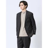 05黒 | ストレッチ スリムフィット 2ボタンジャケット デニム風黒(セットアップ可能) | TAKA-Q MEN
